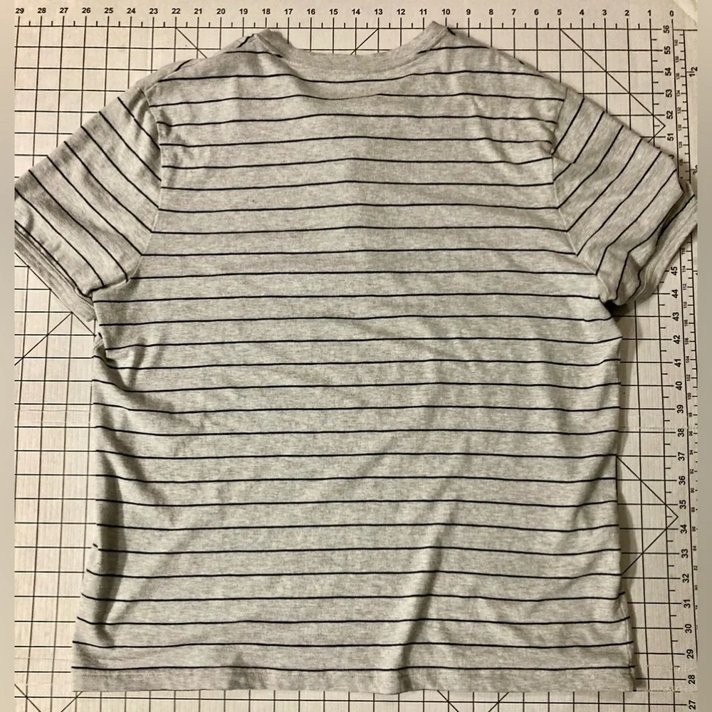 J. Crew Mercantile Men’s Size Large Grey/Navy Striped Henley Shirt‎